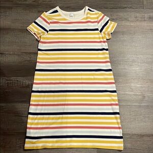 Old Navy Striped Dress Casual Short Sleeve Crew Neck size Large Tall